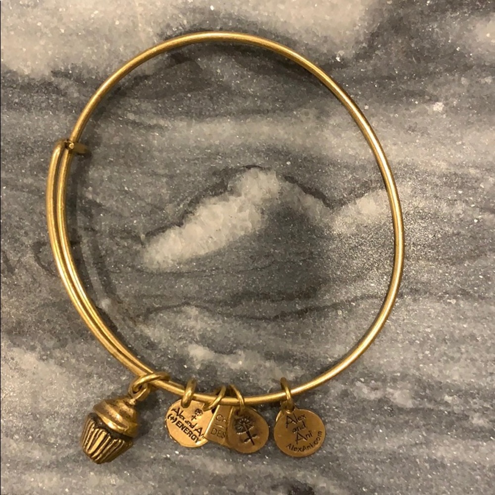 Alex and Ani golden cupcake bracelet
